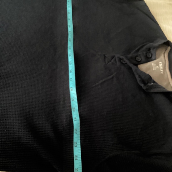 Men’s navy blue Henley by Stanley, extra large new without tags extra button - Picture 5 of 10